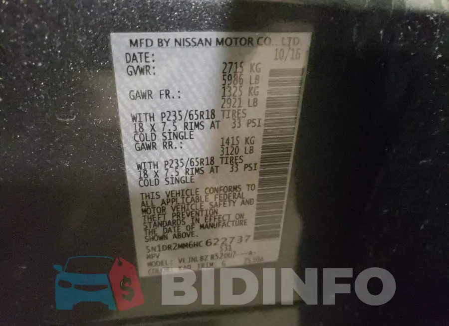 5N1DR2MM6HC622737 Photo# 10