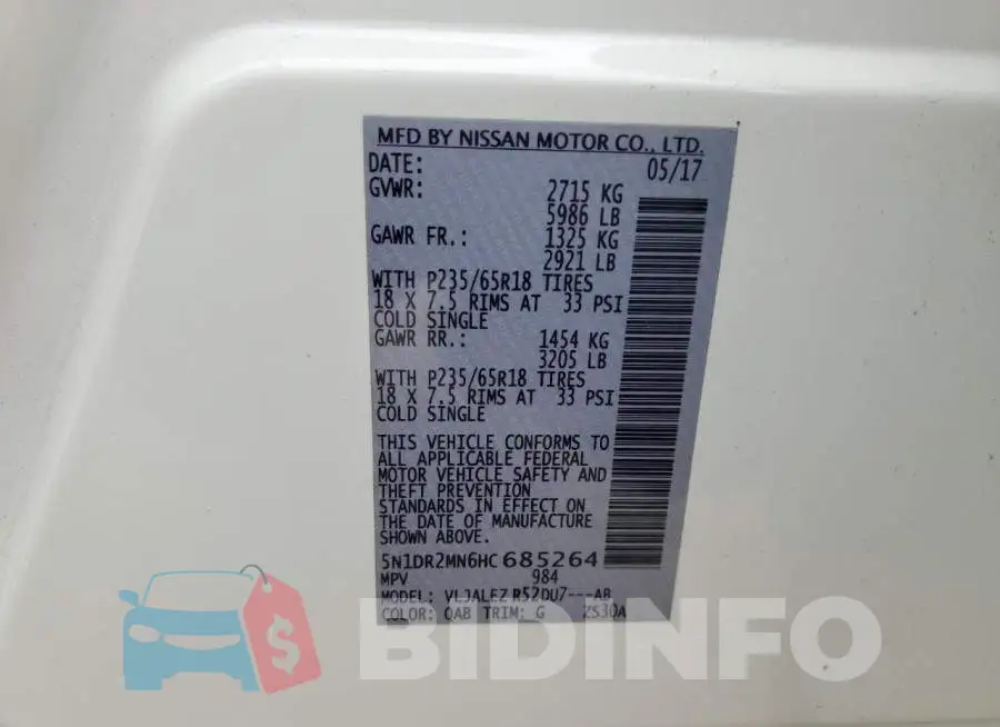5N1DR2MN6HC685264 Photo# 10