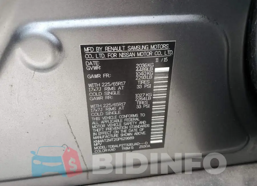 KNMAT2MT2GP629689 Photo# 10