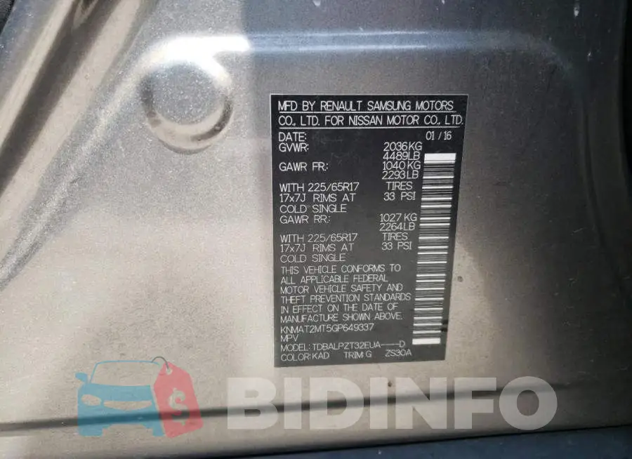 KNMAT2MT5GP649337 Photo# 10