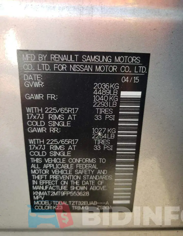 KNMAT2MT9FP553628 Photo# 13