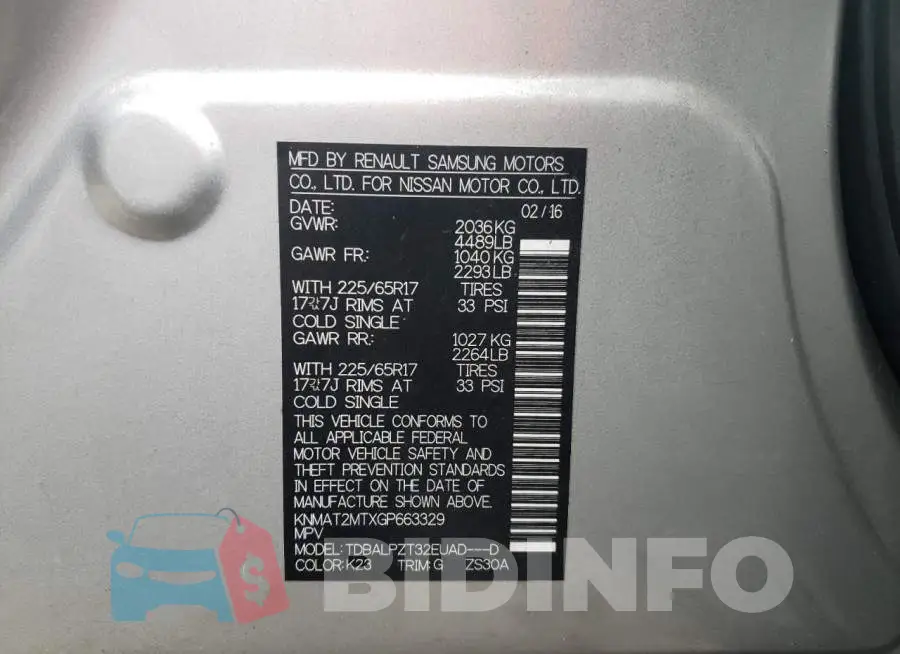 KNMAT2MTXGP663329 Photo# 10