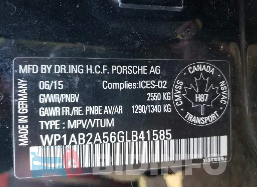WP1AB2A56GLB41585 Photo# 10