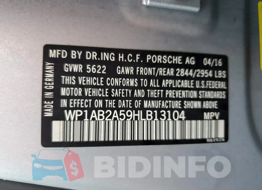 WP1AB2A59HLB13104 Photo# 12