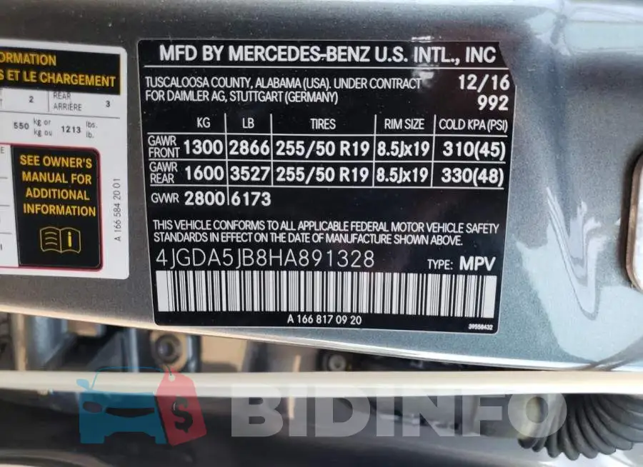 4JGDA5JB8HA891328 Photo# 10