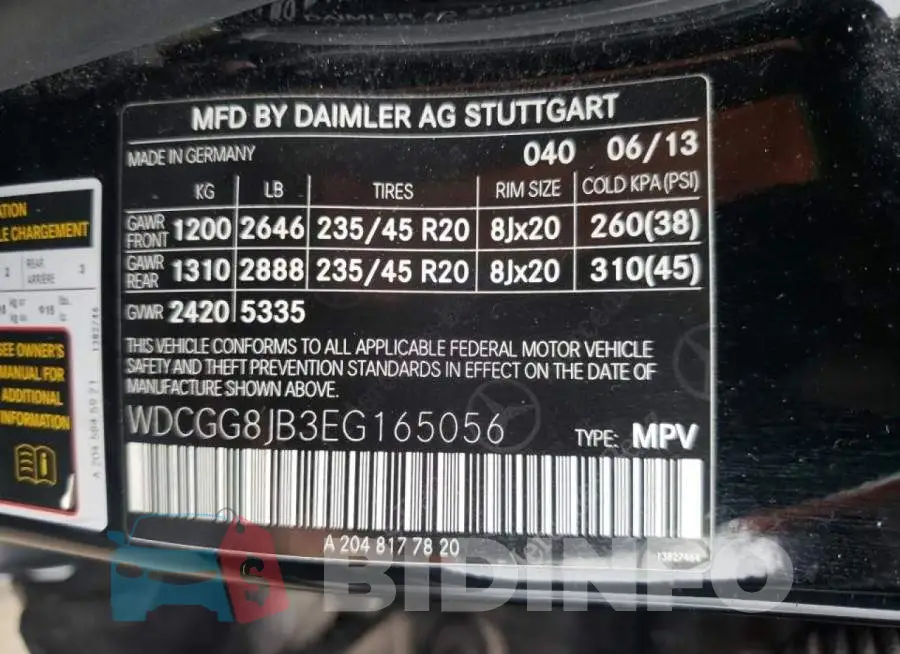 WDCGG8JB3EG165056 Photo# 13