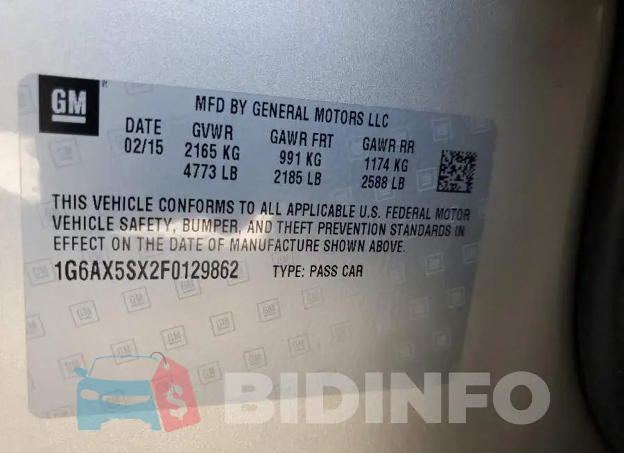 1G6AX5SX2F0129862 Photo# 10
