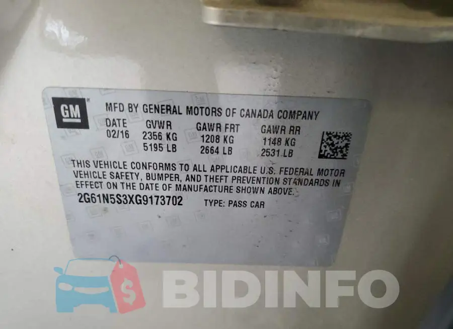 2G61N5S3XG9173702 Photo# 10