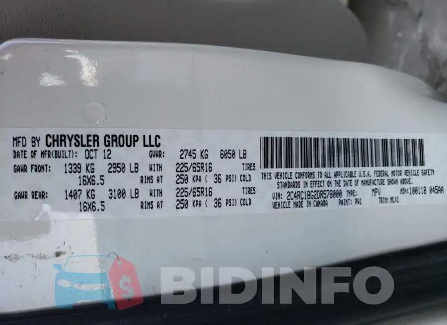 2C4RC1BG2DR578000 Photo# 13