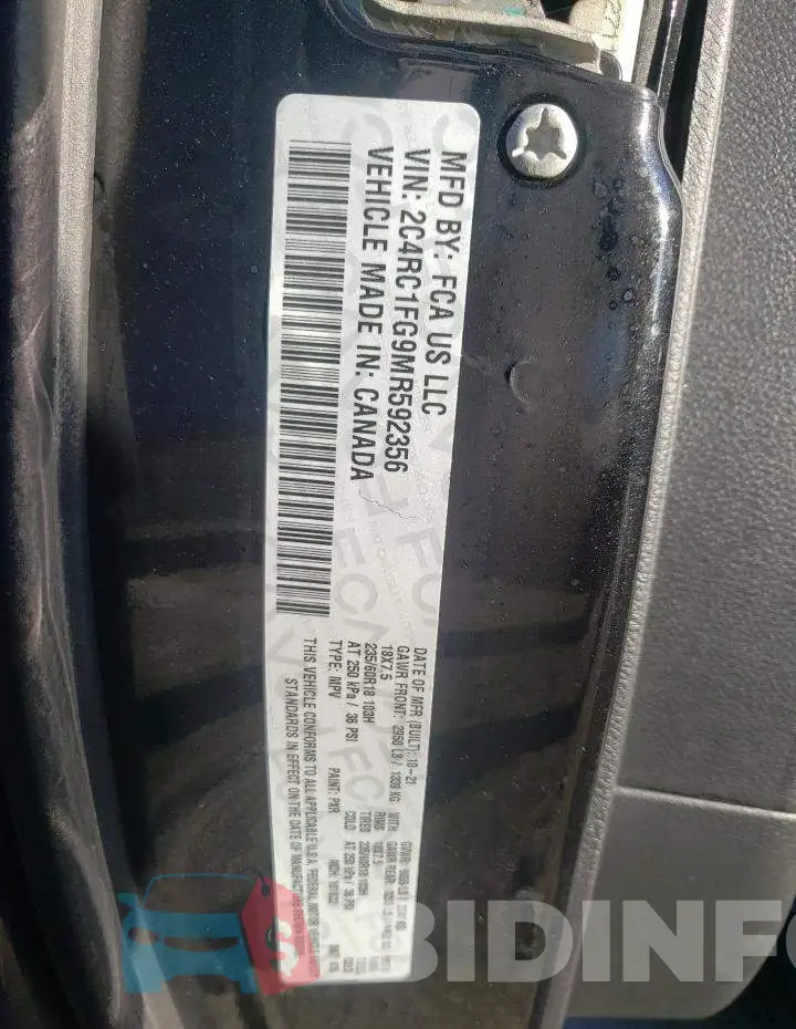 2C4RC1FG9MR592356 Photo# 10