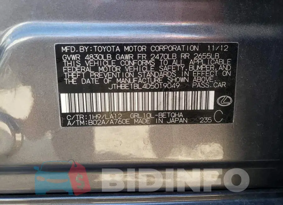JTHBE1BL4D5019049 Photo# 13