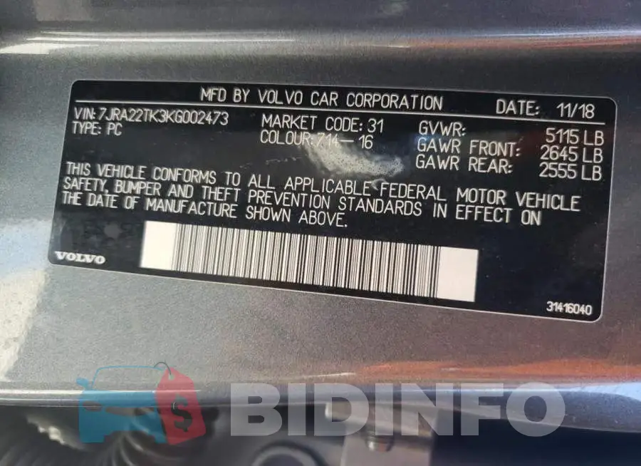 7JRA22TK3KG002473 Photo# 10