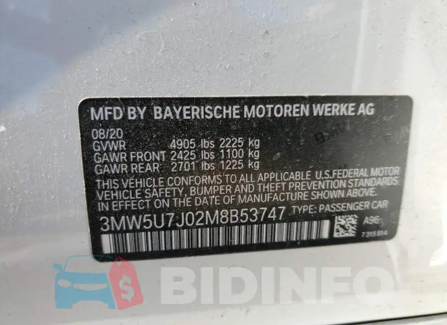 3MW5U7J02M8B53747 Photo# 12