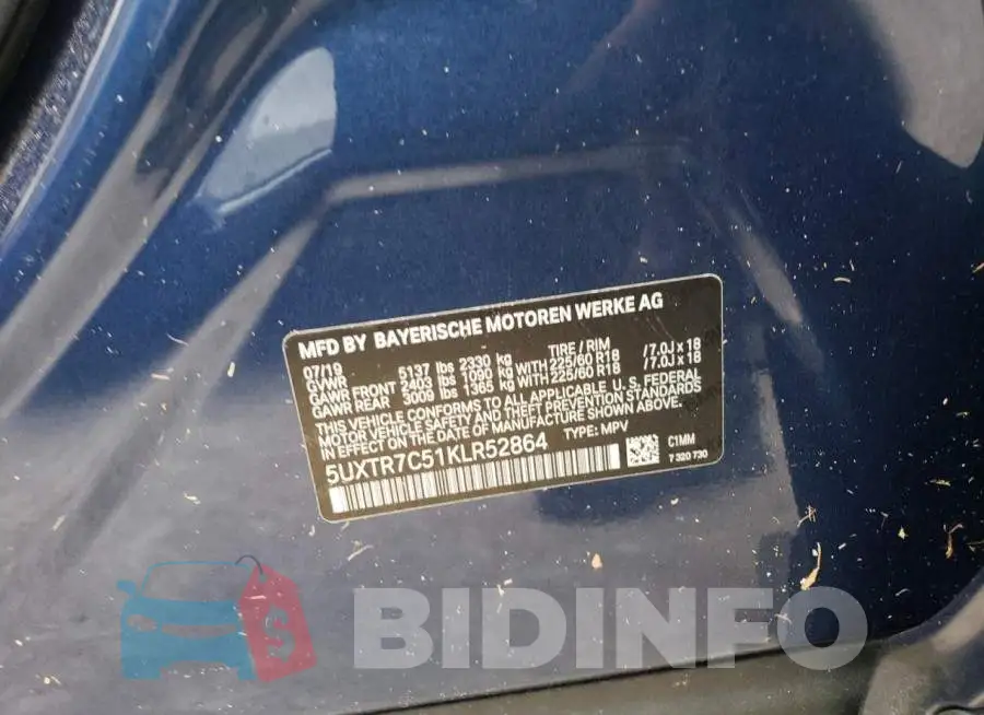 5UXTR7C51KLR52864 Photo# 10