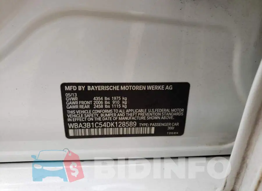 WBA3B1C54DK128589 Photo# 12