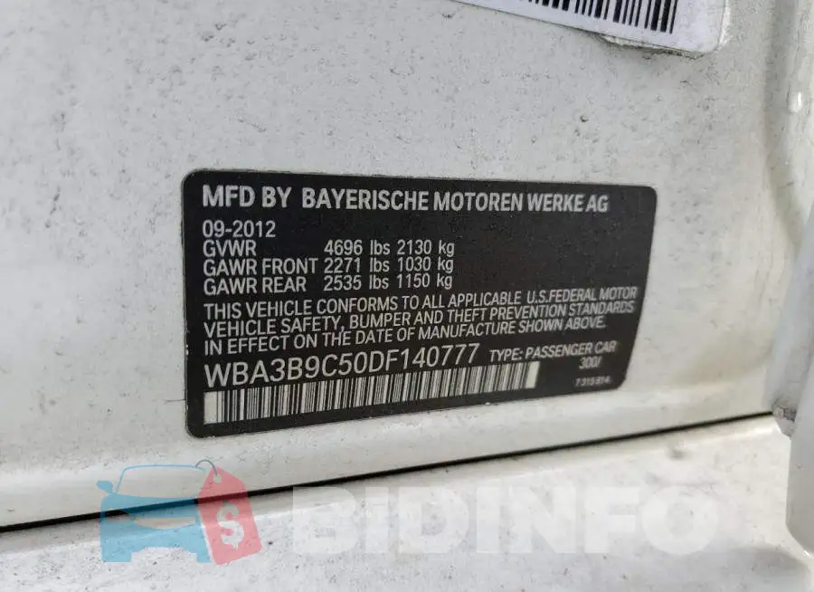 WBA3B9C50DF140777 Photo# 10