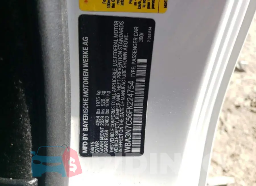 WBA3N7C56FK224754 Photo# 12