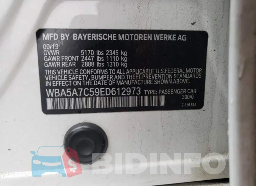 WBA5A7C59ED612973 Photo# 10