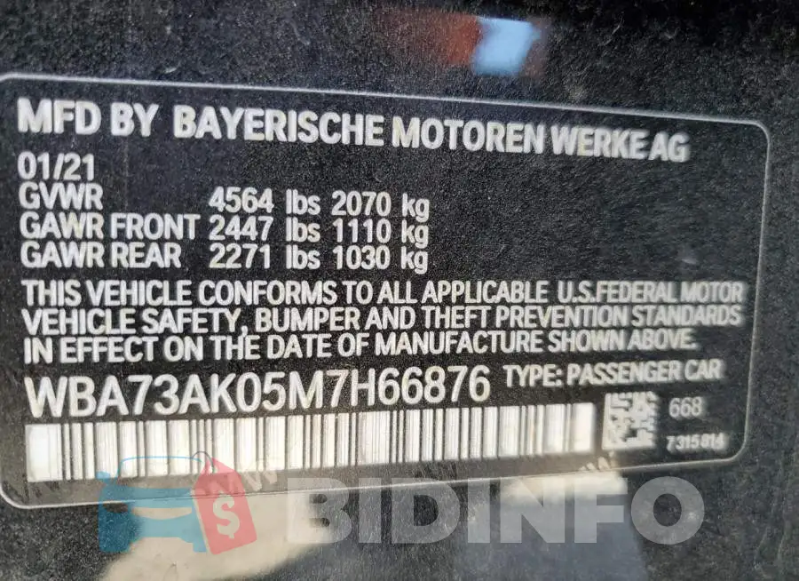 WBA73AK05M7H66876 Photo# 12