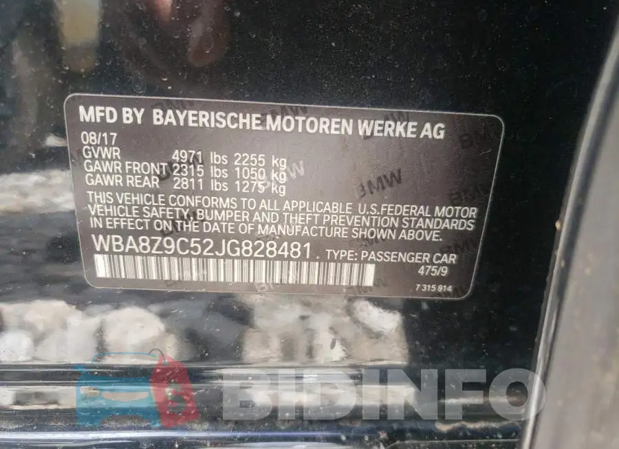 WBA8Z9C52JG828481 Photo# 10