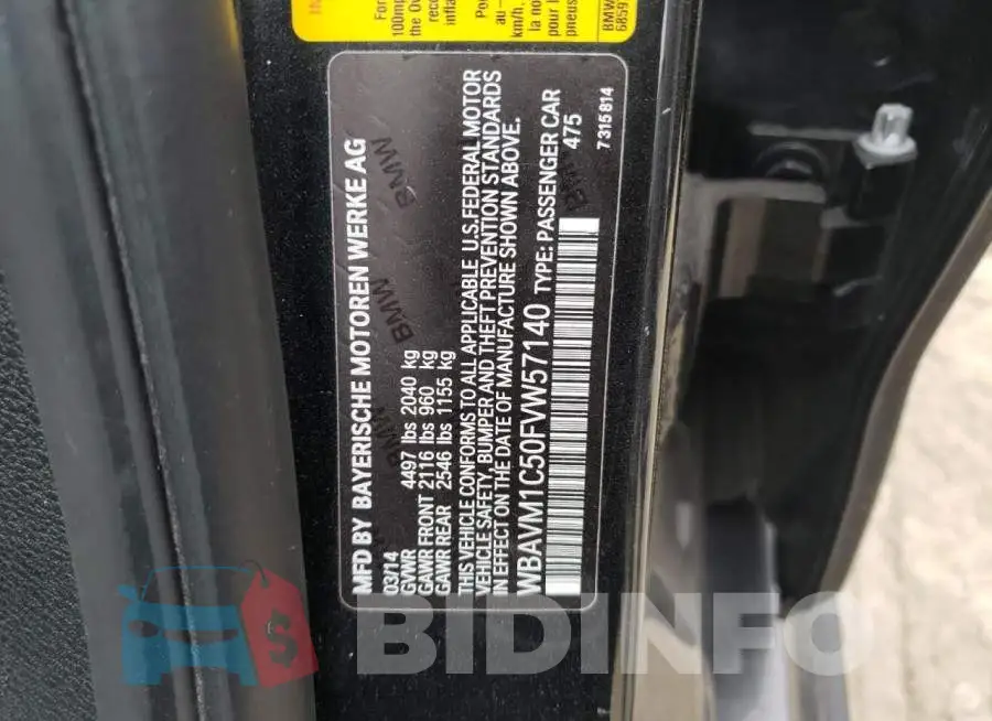 WBAVM1C50FVW57140 Photo# 10