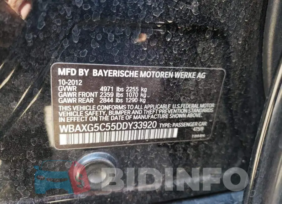 WBAXG5C55DDY33920 Photo# 10