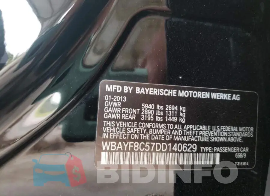 WBAYF8C57DD140629 Photo# 10