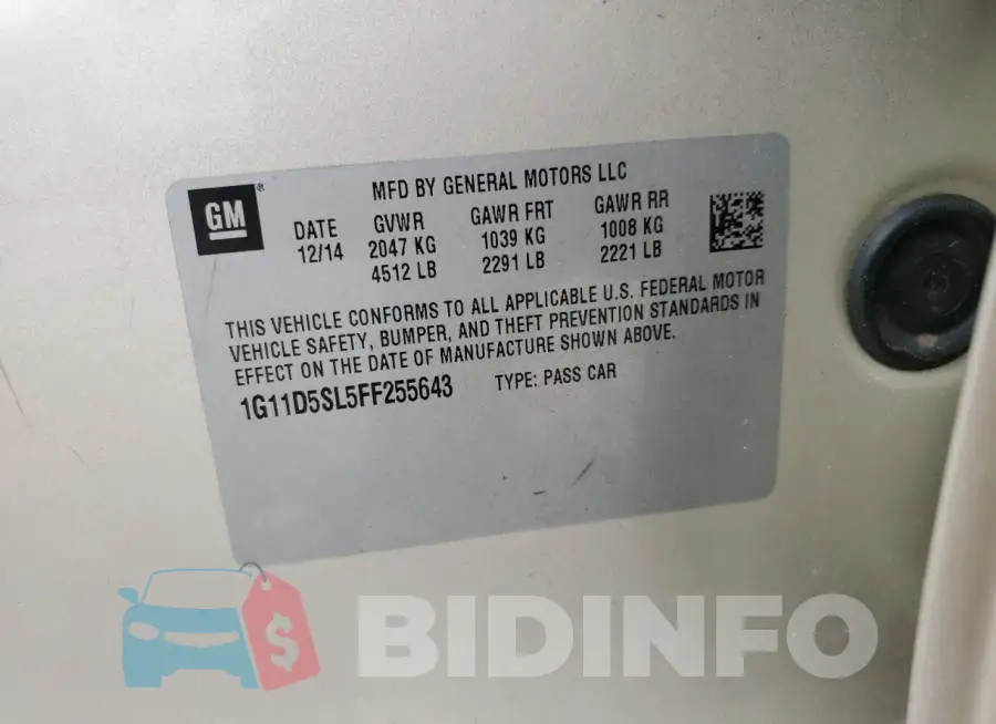 1G11D5SL5FF255643 Photo# 10