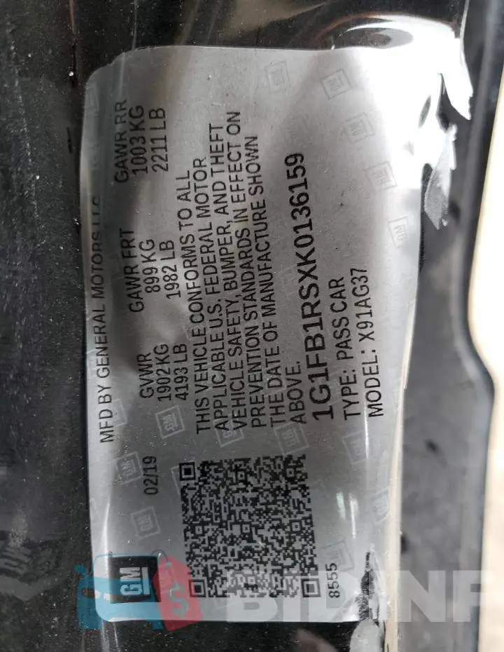 1G1FB1RSXK0136159 Photo# 12