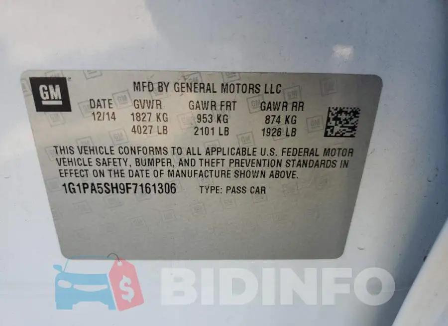 1G1PA5SH9F7161306 Photo# 10
