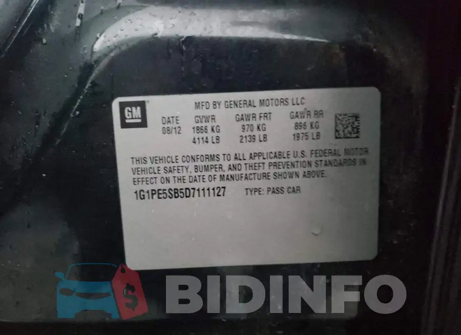 1G1PE5SB5D7111127 Photo# 12