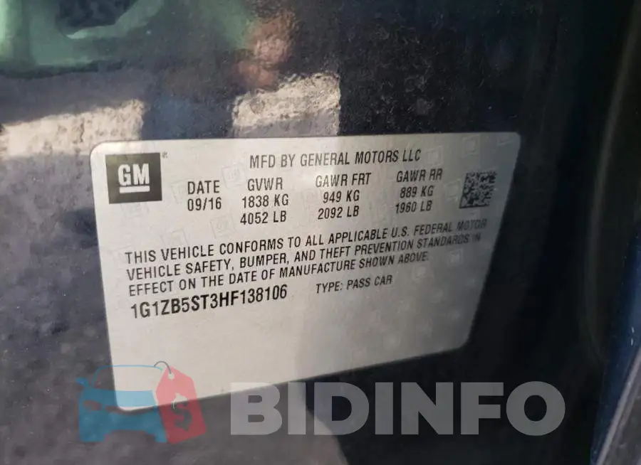 1G1ZB5ST3HF138106 Photo# 10