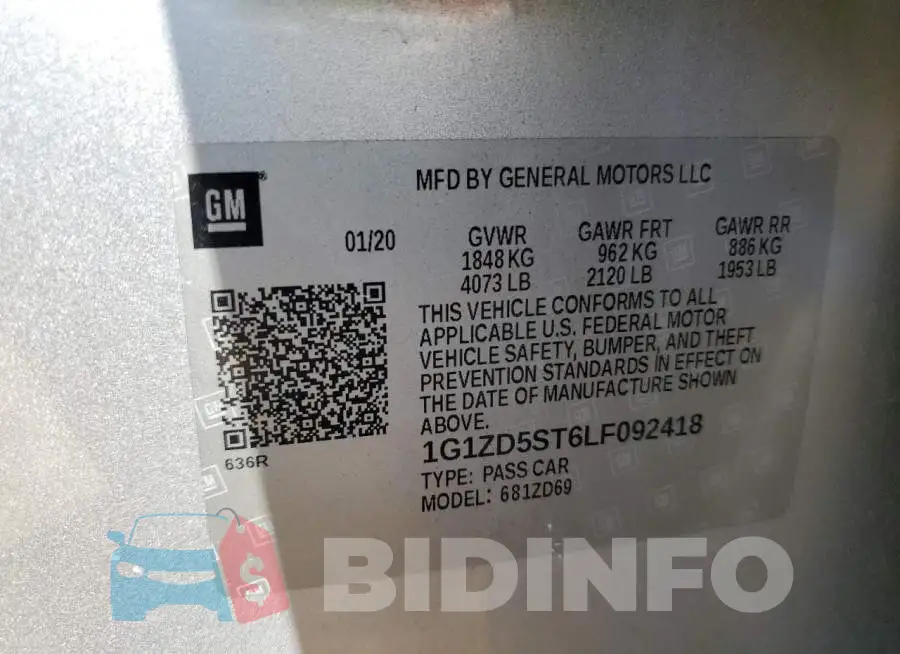 1G1ZD5ST6LF092418 Photo# 10