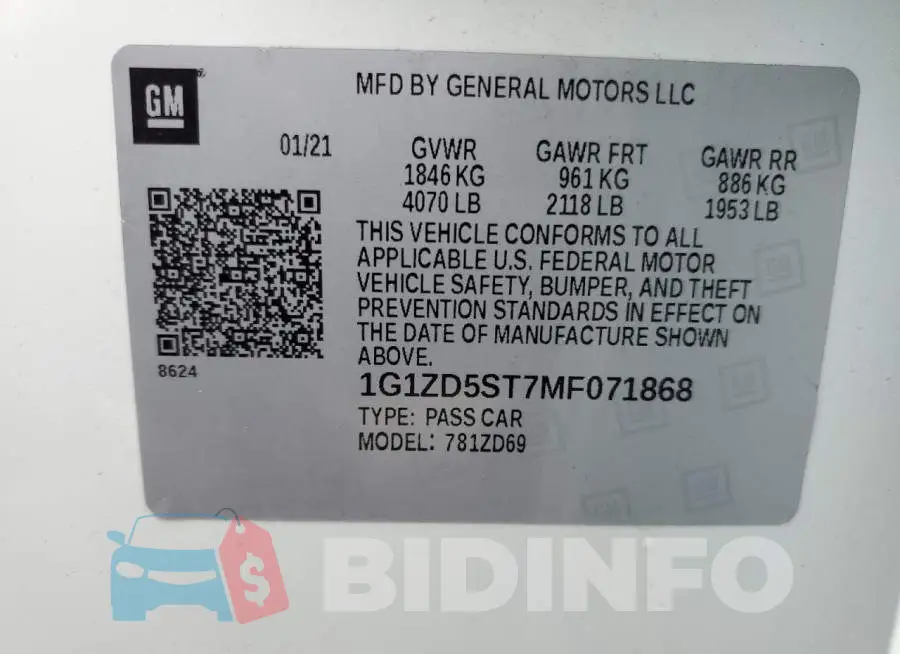 1G1ZD5ST7MF071868 Photo# 12
