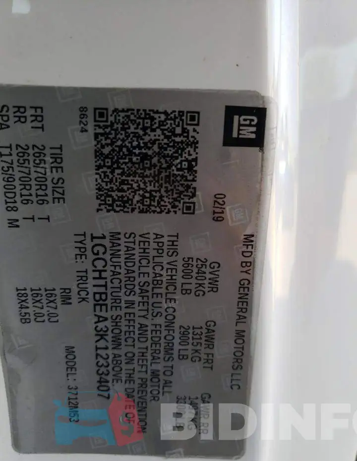 1GCHTBEA3K1233407 Photo# 10