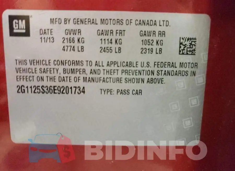 2G1125S36E9201734 Photo# 10