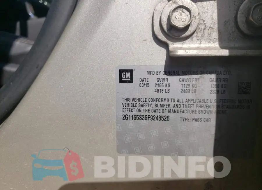 2G1165S36F9248526 Photo# 10