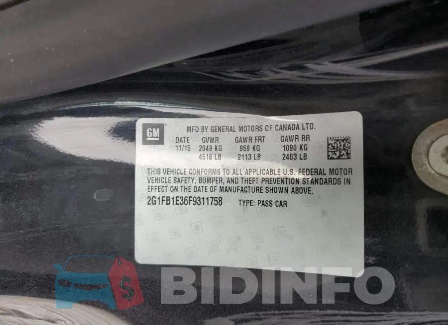 2G1FB1E36F9311758 Photo# 10