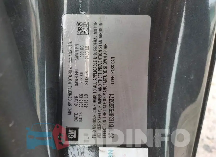 2G1FB1E38F9255371 Photo# 10