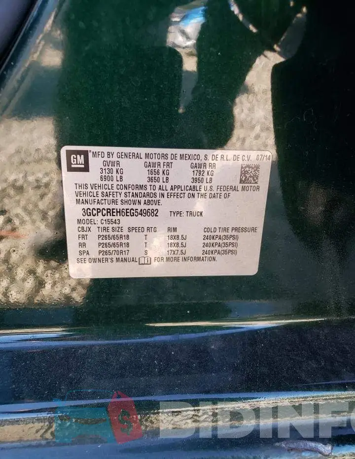 3GCPCREH6EG549682 Photo# 10