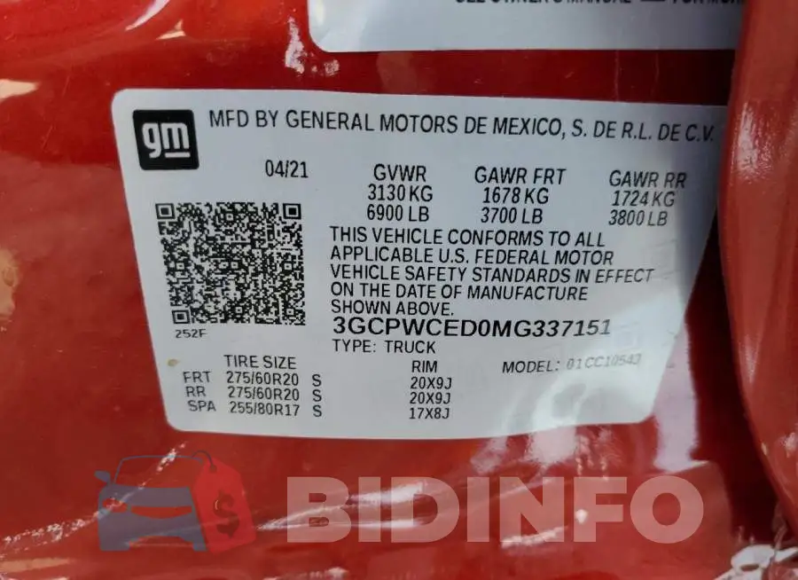 3GCPWCED0MG337151 Photo# 10