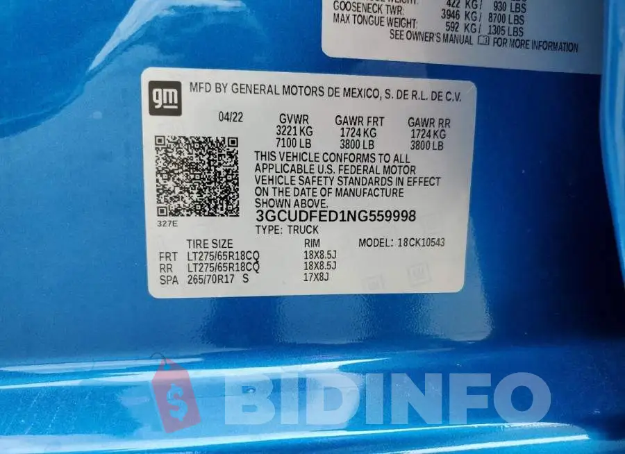 3GCUDFED1NG559998 Photo# 12