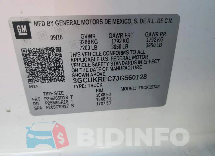 3GCUKREC7JG560128 Photo# 12