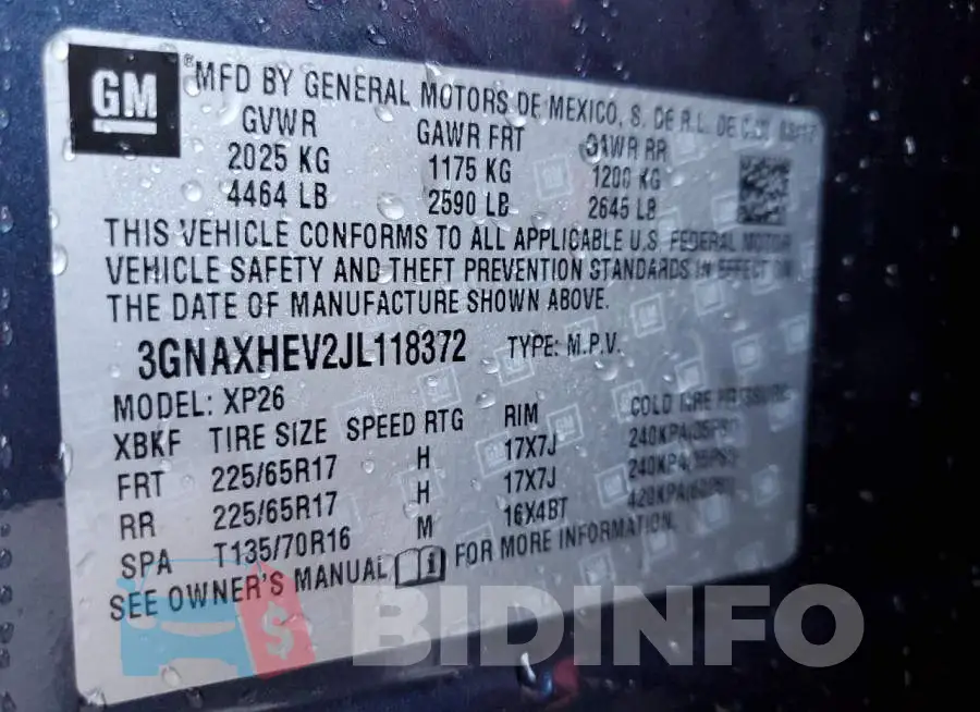 3GNAXHEV2JL118372 Photo# 10