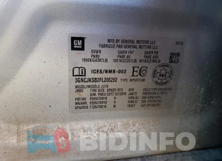 3GNCJKSB2FL206282 Photo# 10