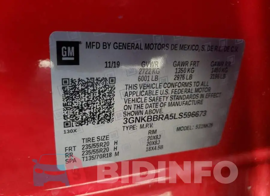 3GNKBBRA5LS596673 Photo# 10