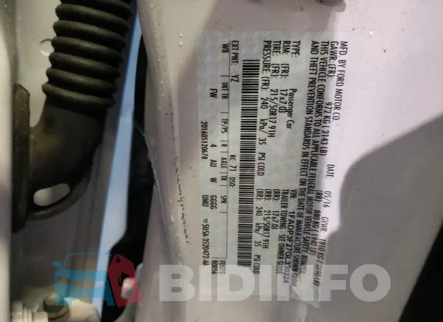 1FADP3F27GL330224 Photo# 13