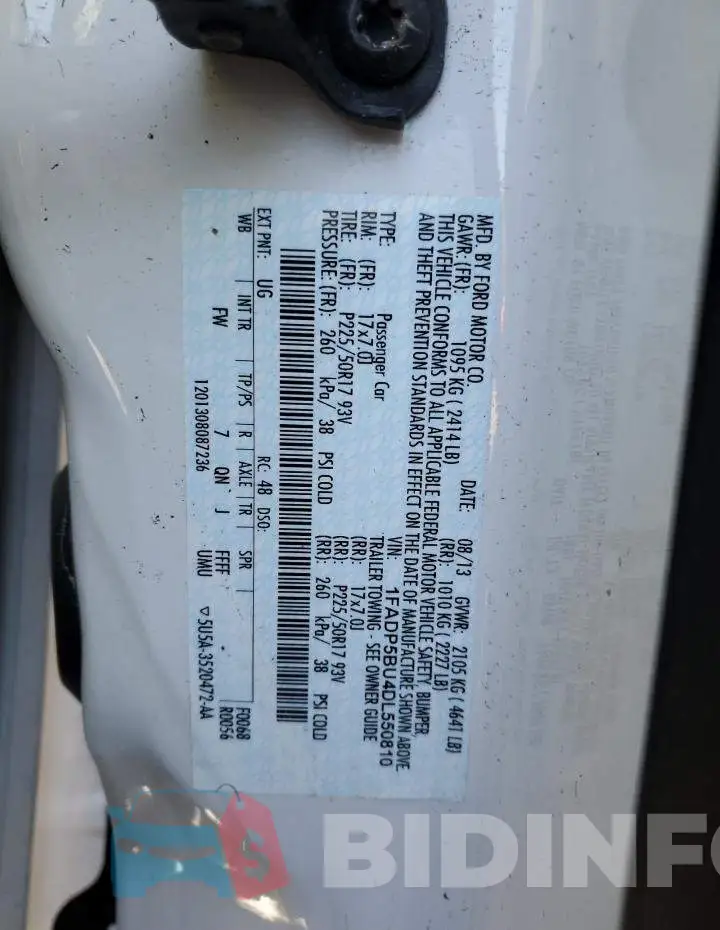1FADP5BU4DL550810 Photo# 10