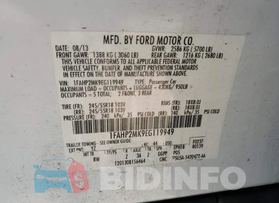 1FAHP2MK9EG119949 Photo# 10