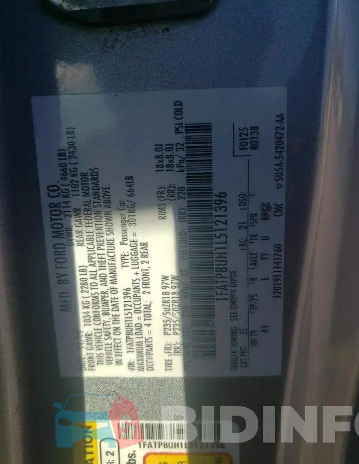 1FATP8UH1L5121396 Photo# 12